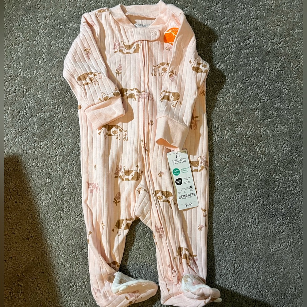 Baby girl cow onesie